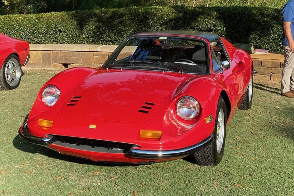 1972 Ferrari 246 GTS Dino at a concours show