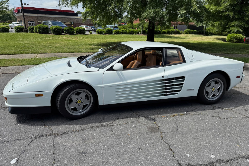 1989 ferrari testarossa white at a concours